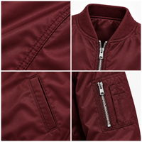 Blouson Bomber Homme en Gros – Col Côtelé Lisse, Fermeture Éclair, Manches Longues, Poches Zippées, Coupe Droite, Style Décontracté