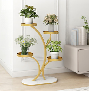 Nuovo Scaffale da Terra per Balcone nel Soggiorno con Ruote e Portavasi in Ferro - Product Image 1