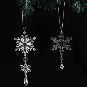 Đồ trang trí Giáng sinh hình bông tuyết, đồ treo cây thông, dây nhựa, khóa thông minh mạ, chất lượng cao, lụa Giáng sinh mềm mại - Product Image 2