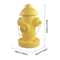 Statue en résine de type hydrant jaune, avec jet d'eau, peinte à la main, texture chaîne, style artistique, forme décorative créative