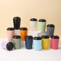 Tasse à Café Anti-Fuite Verte, Gobelet Isotherme de 12 oz, Tasse de Voyage à Double Paroi, Gobelet Isotherme Personnalisé avec Couvercles