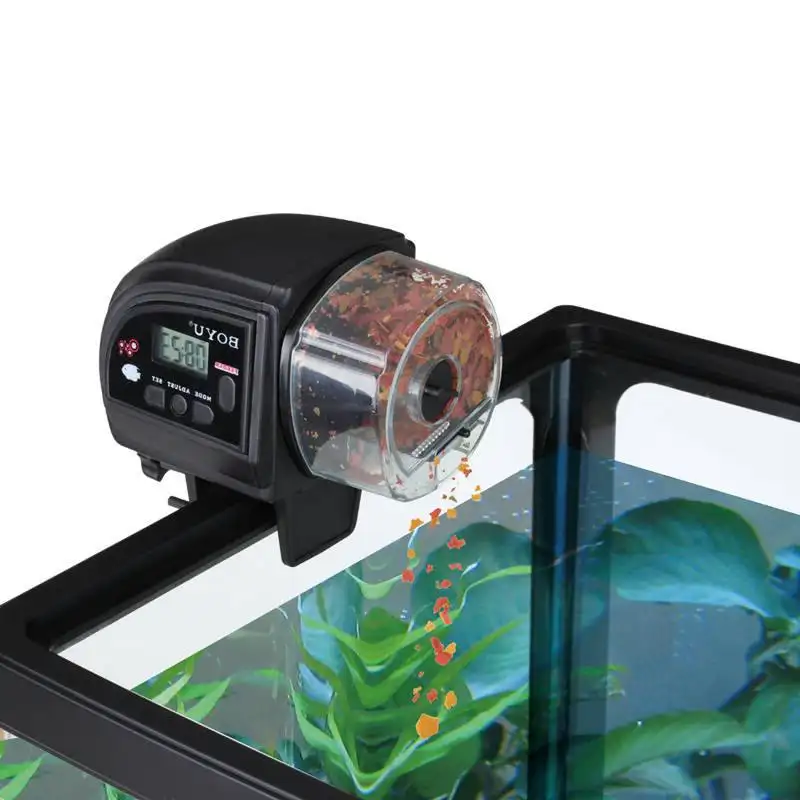 Automatische Aquarium Tank Fish Feeder Voedsel Timer Met Retail Pakket Lcd Verstelbare Elektrische Vis