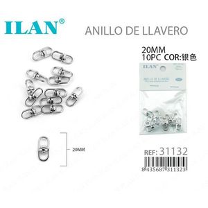 Portachiavi ILAN 20mm Colore Argento Confezione da 10 Pezzi Per Uso Portachiavi - Product Image 3