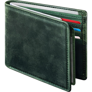 Custom Men's Genuine Leather <b>Wallet</b> <b>Slim</b> Short Fold Closure Minimalist <b>Card</b> Holder Bangladesh - Product Image 2