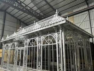 Capuchon de dôme de véranda de style europé<span class=keywords><strong>en</strong></span> personnalisé <span class=keywords><strong>en</strong></span> <span class=keywords><strong>fonte</strong></span> forgé Gazebo - Villa Garden Ornamental Glassroom Pavilion <span class=keywords><strong>Prix</strong></span> d'usine - Product Image 3