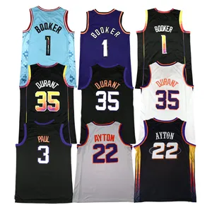 2023 New Wholesale Mesh Chris Paul DeAndre Ayton Kevin Durant 35 Devin Booker 1 Men Nbaing Custom Basketball Wear Shirt Jerseys