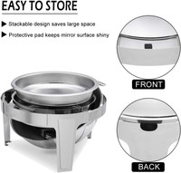 Edelstahl Gas/Elektro 6-Quart Roll-Top Speisenwärmer Rundes Chafing Dish Buffet-Set für Catering in Hotels & Restaurants