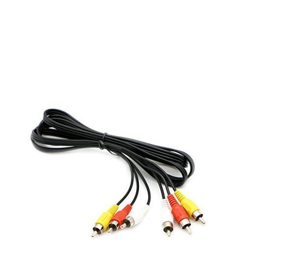 3 RCA Cable Audio Video Composite Male to Male DVD Cable (6 Feet) for Television