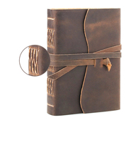 Ya386 Journal en cuir véritable fait à la main, couverture de carnet en cuir pour l'école, les étudiants, les voyages, carnet de 10,5 cm x 13 cm