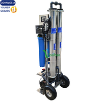 Système de filtration d'eau portable à poussée manuelle 500L/H, membrane d'osmose inverse pour le nettoyage des fenêtres, eau pure, panneau solaire, machine à laver