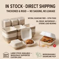 Ensemble de vaisselle jetable en bagasse personnalisé, biodégradable, en fibre de canne à sucre, bol, assiette, récipient alimentaire, zéro déchet, camping, étanche