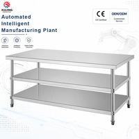Table de travail commerciale en acier inoxydable épaissi sur mesure pour hôtels, restauration, cantines scolaires et usines