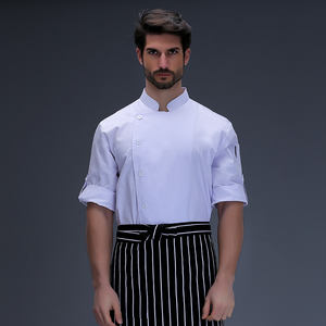Uniforme de Cocina Unisex, Ropa de Trabajo de Chef de Manga Corta, Estilo Casual de Sarga, para Otoño e Invierno, para Hotel y <span class=keywords><strong>Restaurante</strong></span> - Product Image 1