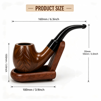 Pipe à tabac en bakélite sculptée en forme de feuille de 143 mm, vente en gros |   Ensemble de bols imitation bois avec plateau ovale, vente en gros YunAng OEM
