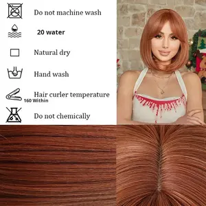 Perruque pour <span class=keywords><strong>femme</strong></span>, cheveux courts et raides, sans couture, tendance, personnalité, célébrité d'Internet, moelleuse, vente en gros - Product Image 4