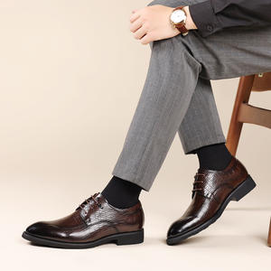 High-end Custom-made Business Formal British Casual Fashionable Trendy Men's Pointed Toe Oxford Leather <b>Shoes</b> - Product Image 3