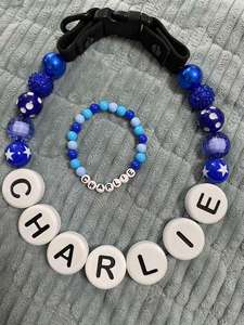 BFF SPARK GREENS BLUES ROSES Étanche Girly Mignon Accessoire De Fête Fantaisie Designer <span class=keywords><strong>Collier</strong></span> Strass Bubblegum Perle <span class=keywords><strong>Collier</strong></span> De Chien - Product Image 3