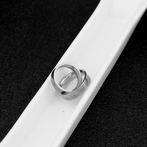 Hot Selling Simple Niche Design Barcode Pattern Stainless Steel Geometric Ring Personalized Unisex's Rings Wholesale Jewelry - Product Image 1