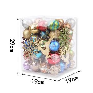 Ensemble de boules décoratives colorées en plastique mélangé pour sapin de Noël - Product Image 4