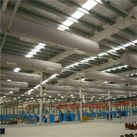 Système industriel de ventilation CVC Tissu de ventilation Conduit d'air Conception carrée flexible pour entrepôt Gym Hôpital Blanchisserie Espace carré