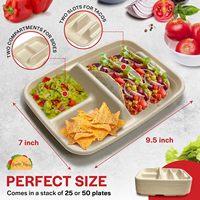 Nouveau plateau à tacos SKY personnalisé avec logo, en bagasse, micro-ondable, jetable, biodégradable et compostable, avec couvercle