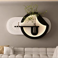 Décoration murale 3D en grès, faite à la main, avec étagère intégrée pour plantes et vase, pour chambre et salon - Vente en gros
