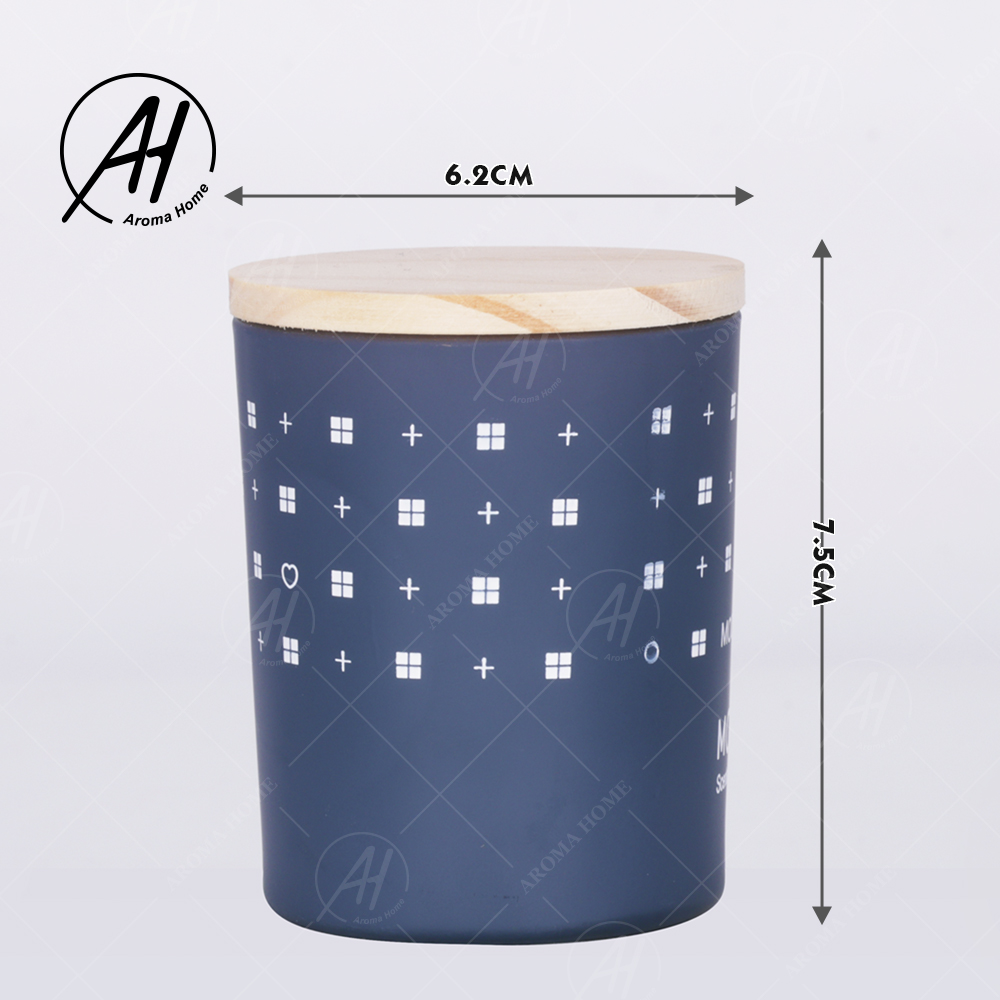 AROMA HOME Glass Jar Wood Lid Smokeless Soy Wax Candle Private Label 5.5OZ 7OZ 8OZ 0