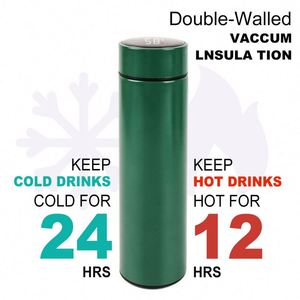 Promotional Drinkware 2024 Hot Sale High Quality Stainless Steel Metal Vacuum Sports Custom 500Ml Led Water <b>Bottle</b> with Lid - Product Image 5