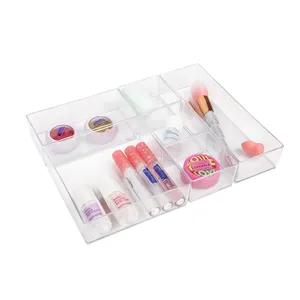 Schubladen-Organizer-Set Kommode Schreibtisch Schubladen unterteiler Badezimmer Kosmetische Make-up-Tabletts Mehrzweck-Aufbewahrung behälter aus klarem Kunststoff