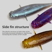 Leurre magique TPE style minnow, souple, hautement élastique, réaliste, avec aile volante et queue en T flottante, tête plombée, pour achigan et poisson mandarin