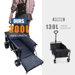 Wagon de plage pliable à roue pliante largement utilisé chariot de jardin avec auvent - Product Image 3