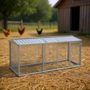 Cage à poulets en acier galvanisé gris D0100H7U81X, abri durable pour volailles - Product Image 2