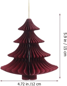 Low MOQ Honeycomb Paper Pendant Hanging <strong>Custom</strong> Tissue Paper <strong>Christmas</strong> Tree Home Decoration - Product Image 3