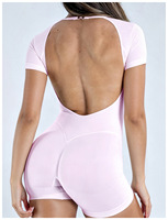 Combinaison de yoga transfrontalière de style européen et américain, à bretelles spaghetti et manches courtes, en Spandex/Nylon, sans couture et très extensible