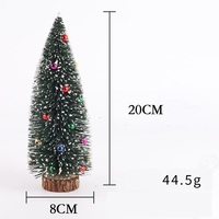 SANWEI Vente en gros Décoration de bureau Mini sapin de Noël en pin artificiel givré avec brosse à bouteilles