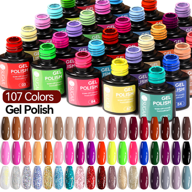 UR SUGAR 7ml High Pigment Solid Color Gel Polish Factory Wholesale Long Lasting Soak Off UV Nail Gel Varnish for Salon