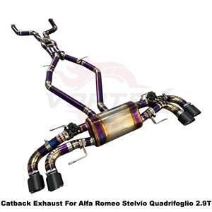 ระบบท่อไอเสียไทเทเนียม Vortex Performance สำหรับ Alfa Romeo Stelvio Quadrifoglio 2.9T สีม่วง พร้อมวาล์วอิเล็กทรอนิกส์แบบ Catback Muffler - Product Image 2