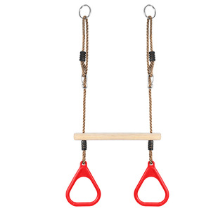 Anillos de barra horizontal de madera para niños, equipo de gimnasia de altura ajustable de 40cm para juegos en interiores y exteriores - Product Image 3