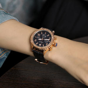 Reloj GUOU 8116 de alta calidad para mujer, reloj de cuarzo a la moda y a la moda con esfera grande, correa de cuero resistente al agua - Product Image 5