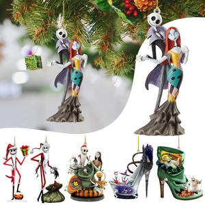 Addobbi di Halloween Ciondolo Nightmare <span class=keywords><strong>Before</strong></span> <span class=keywords><strong>Christmas</strong></span> Personaggio Cartone Animato Jack e Sally in Acrilico Ornamenti da Appendere per Albero di Natale - Product Image 1
