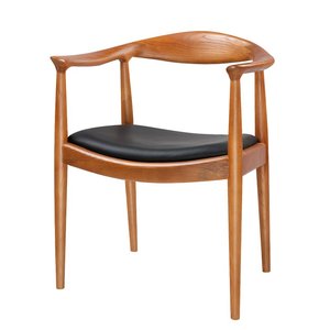 Moderno americano Kennedy poltrona sedia da ufficio con cuscino in pelle PU Chaises De Salle una mangiatoia En Bois massiccio - Product Image 1
