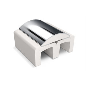 QBE ACIER Qualité Supérieure Carré Fender Profil Gunnel Bateaux Yachts Rub Rails Pare-chocs Marine Inox bar 50mm sur 60 mm PVC Base - Product Image 1