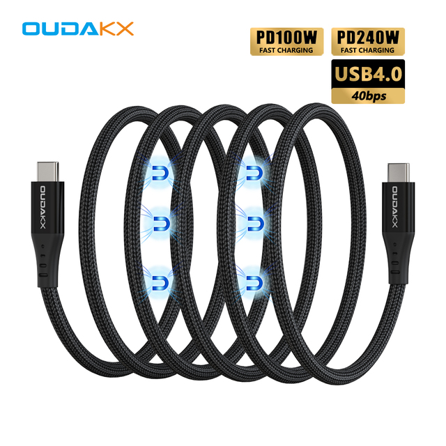 OEM USB4 Magnetic Type C Cable 240W Fast Charging Magnetic Self-coil 4K 8K Type C 40Gbps Data Cables Phone Accessories Wholesale