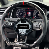 Volant en carbone forgé sur mesure avec marqueur central rouge pour Volkswagen Golf 7 MK7 GTI R Polo Tiguan Touareg Teramont Passat