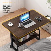 Table de chevet relevable portable en MDF avec surface en bois, petit bureau pour chambre à coucher, bureau à domicile, dortoir, avec roulettes
