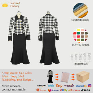 11491 весеннее Повседневное платье-русалка в клетку - Product Image 6