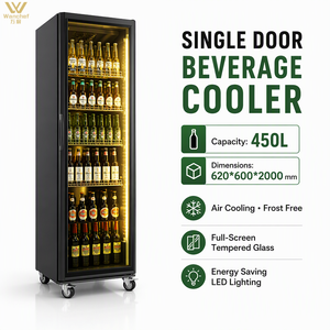 Réfrigérateur à boissons à double porte vitrée 970L, vue panoramique, sans givre, directement de l'usine, pour salle à manger d'hôtel - Product Image 1