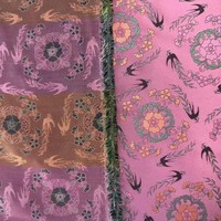 Crêpe de Chine 100% Soie Pure à Motif Floral Vintage Crabapple - Foulards, Blouses et Peintures Artisanales