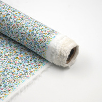 Tissu en coton biologique à imprimés, étoffe personnalisée à motif de petites fleurs bleues à la mode pour femme, imprimés 100%, pour vêtement