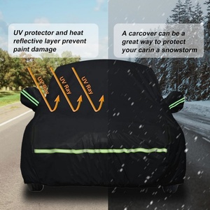 Telo Copriauto Impermeabile 210T per <span class=keywords><strong>Fiat</strong></span> <span class=keywords><strong>500</strong></span>/500C/500E 2007-2023 Abarth/Nuova <span class=keywords><strong>Fiat</strong></span> <span class=keywords><strong>500</strong></span>, Nero Personalizzato per Esterni Antipioggia - Product Image 4
